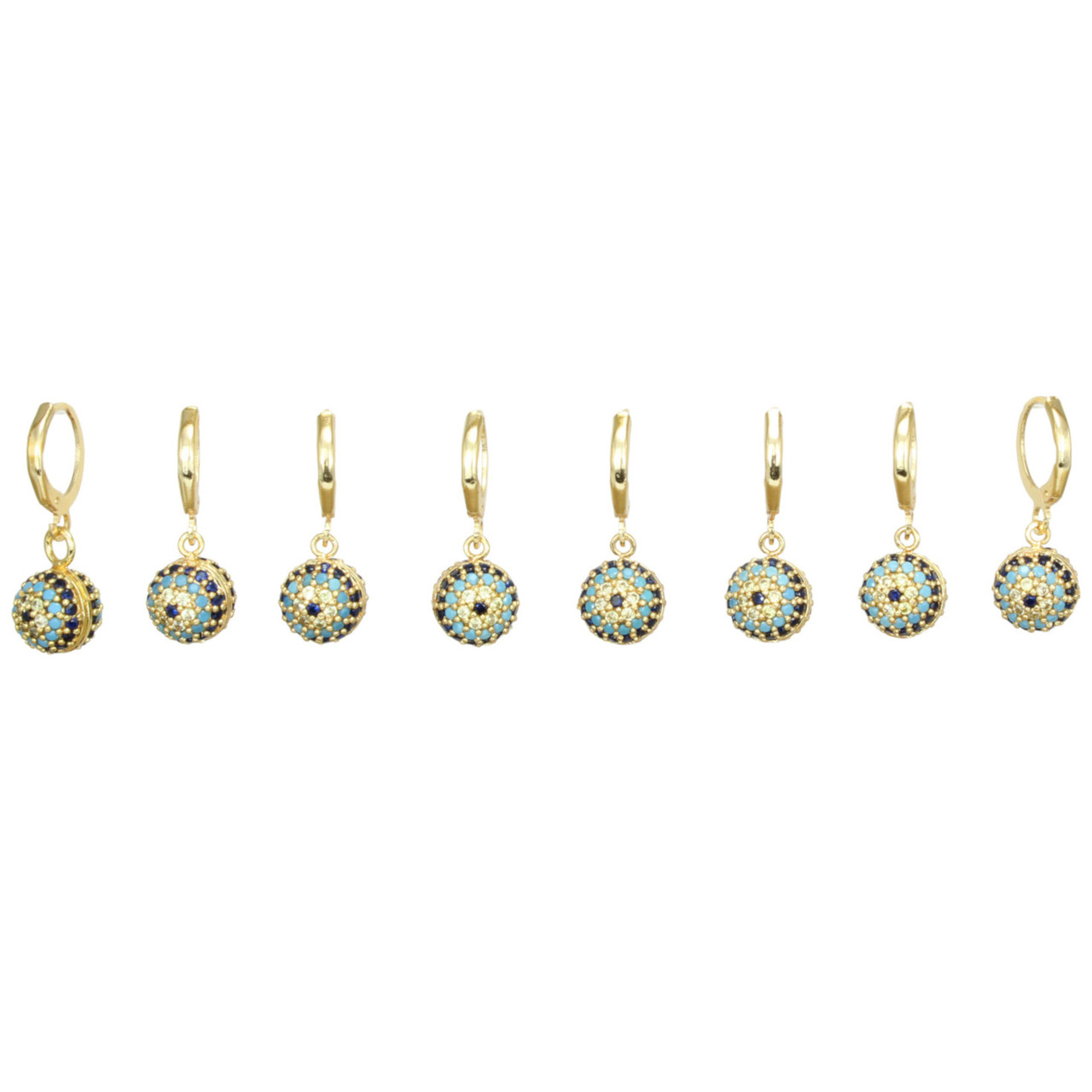 Evil Eye Circle Earrings